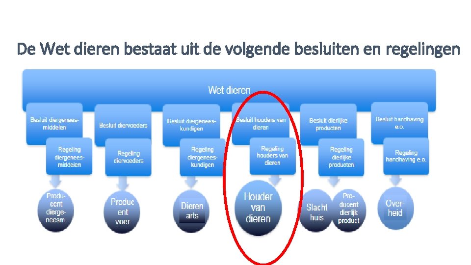 De Wet dieren bestaat uit de volgende besluiten en regelingen 