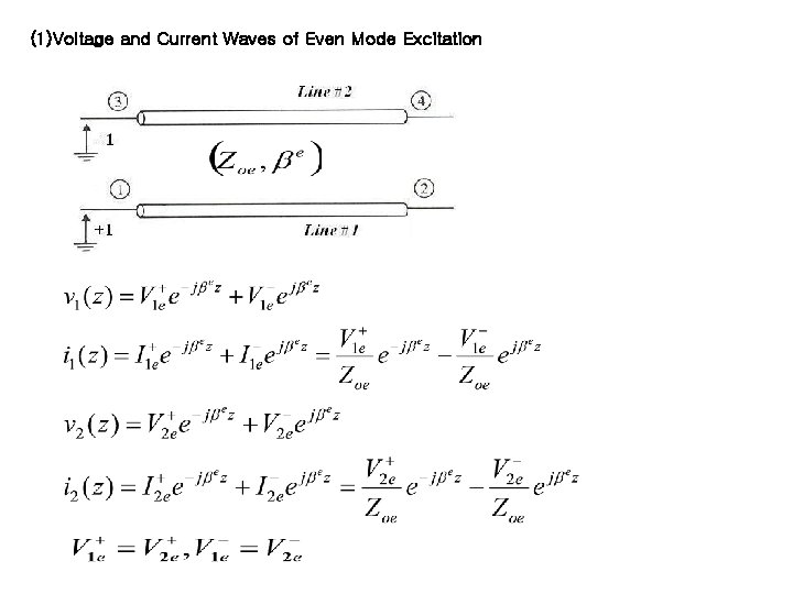 (1)Voltage and Current Waves of Even Mode Excitation 