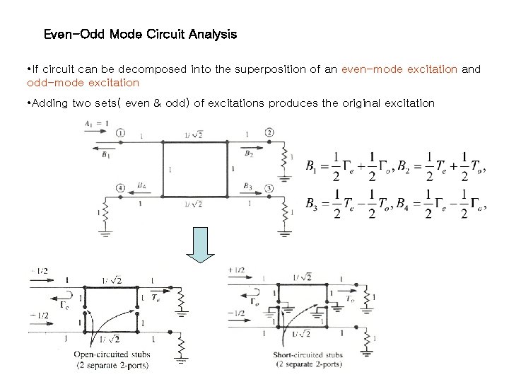 Even-Odd Mode Circuit Analysis • If circuit can be decomposed into the superposition of