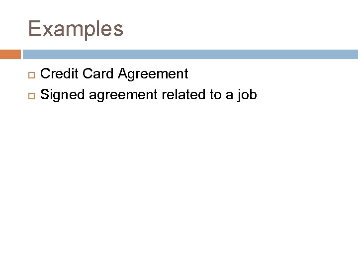 Examples Credit Card Agreement Signed agreement related to a job 