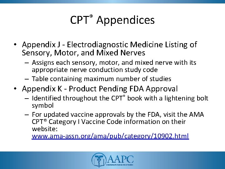 CPT® Appendices • Appendix J - Electrodiagnostic Medicine Listing of Sensory, Motor, and Mixed