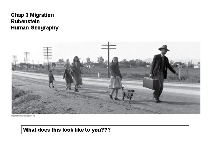 Chap 3 Migration Rubenstein Human Geography What does this look like to you? ?