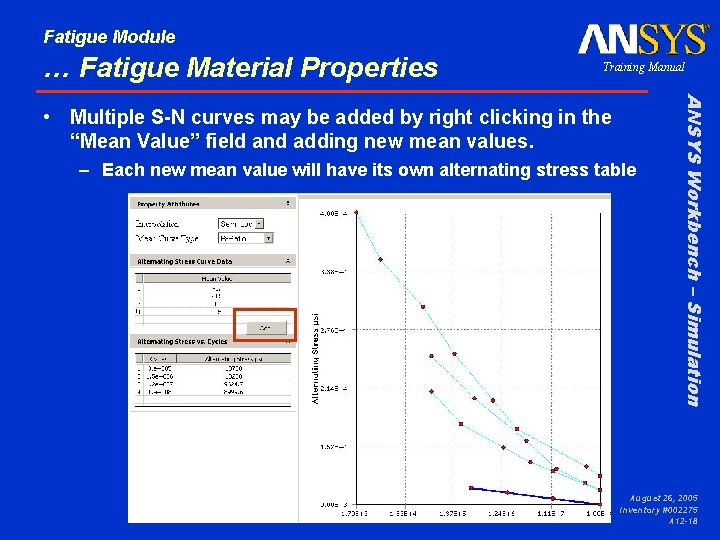 Fatigue Module … Fatigue Material Properties Training Manual – Each new mean value will