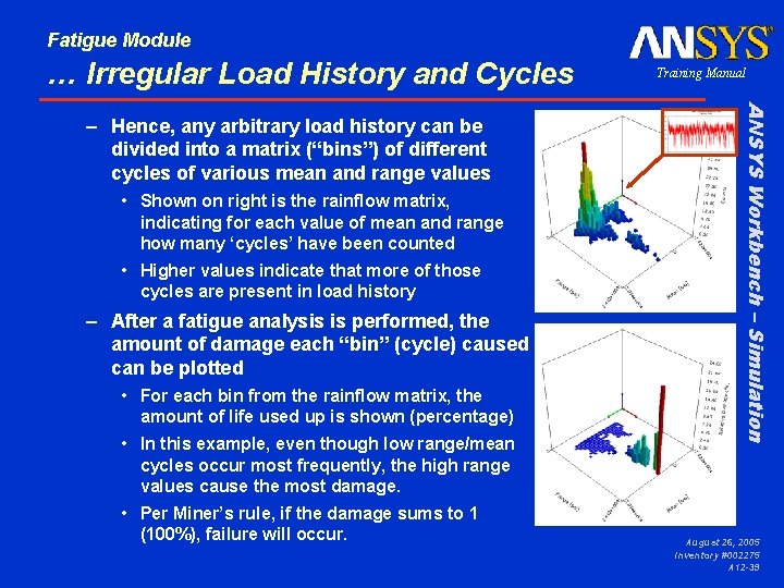 Fatigue Module … Irregular Load History and Cycles • Shown on right is the