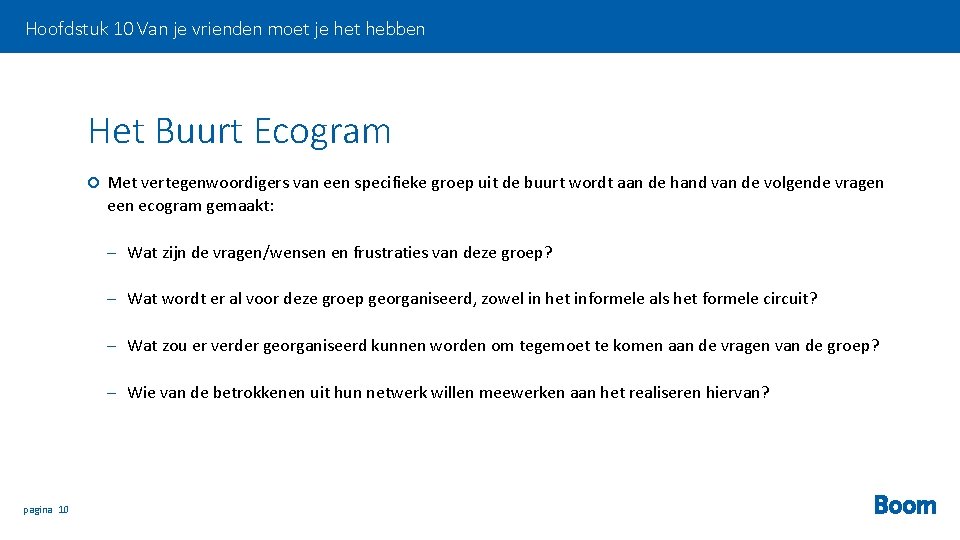 Hoofdstuk 10 Van je vrienden moet je het hebben Het Buurt Ecogram Met vertegenwoordigers