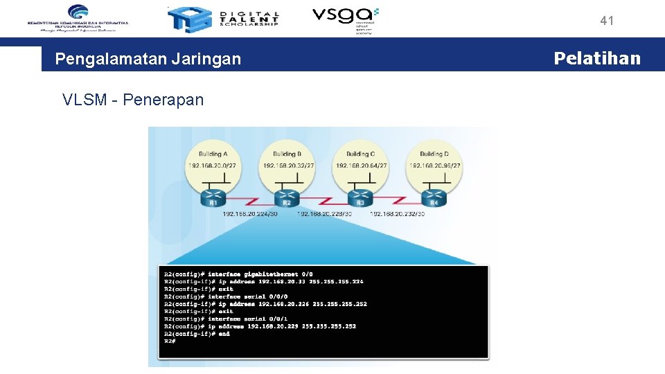 41 Pengalamatan Jaringan VLSM - Penerapan Pelatihan 