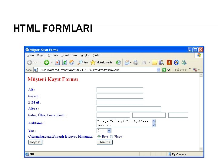 HTML FORMLARI 