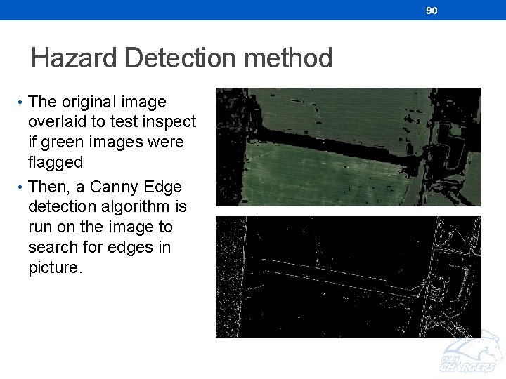 90 Hazard Detection method • The original image overlaid to test inspect if green 90 Hazard Detection method • The original image overlaid to test inspect if green