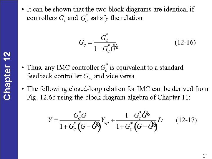 Chapter 12 • It can be shown that the two block diagrams are identical