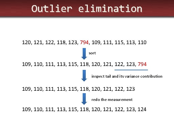 Outlier elimination 120, 121, 122, 118, 123, 794, 109, 111, 115, 113, 110 sort