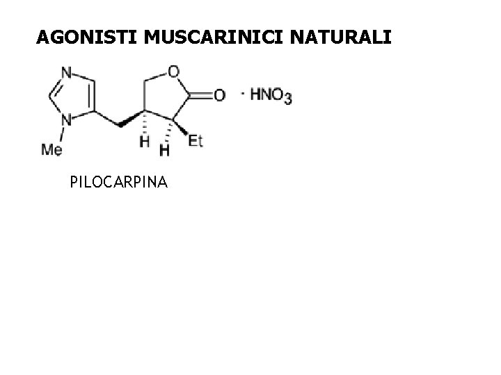 AGONISTI MUSCARINICI NATURALI PILOCARPINA 