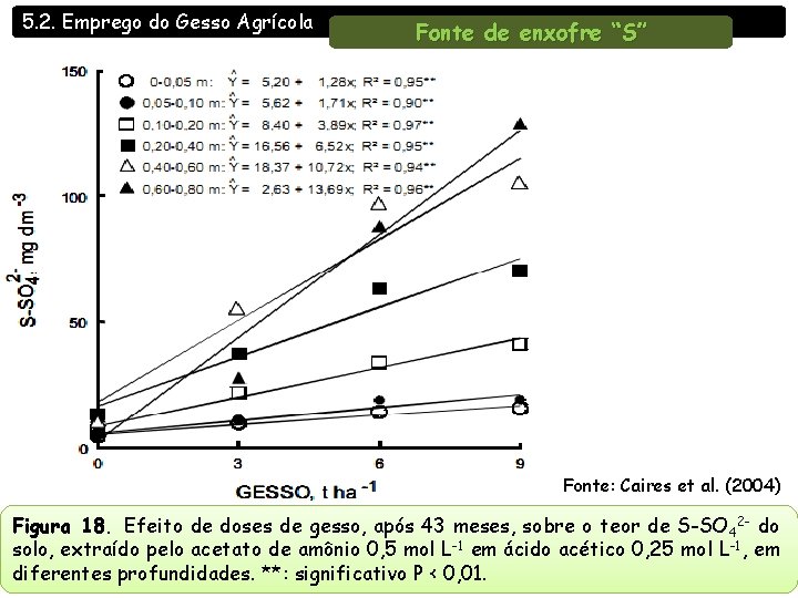 5. 2. Emprego do Gesso Agrícola Fonte de enxofre “S” Fonte: Caires et al.