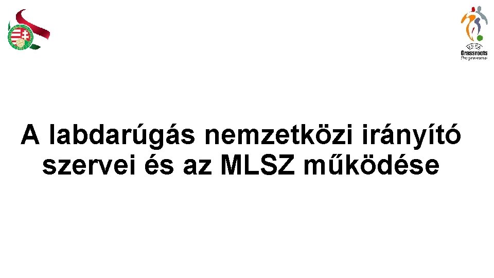 A labdarúgás nemzetközi irányító szervei és az MLSZ működése 