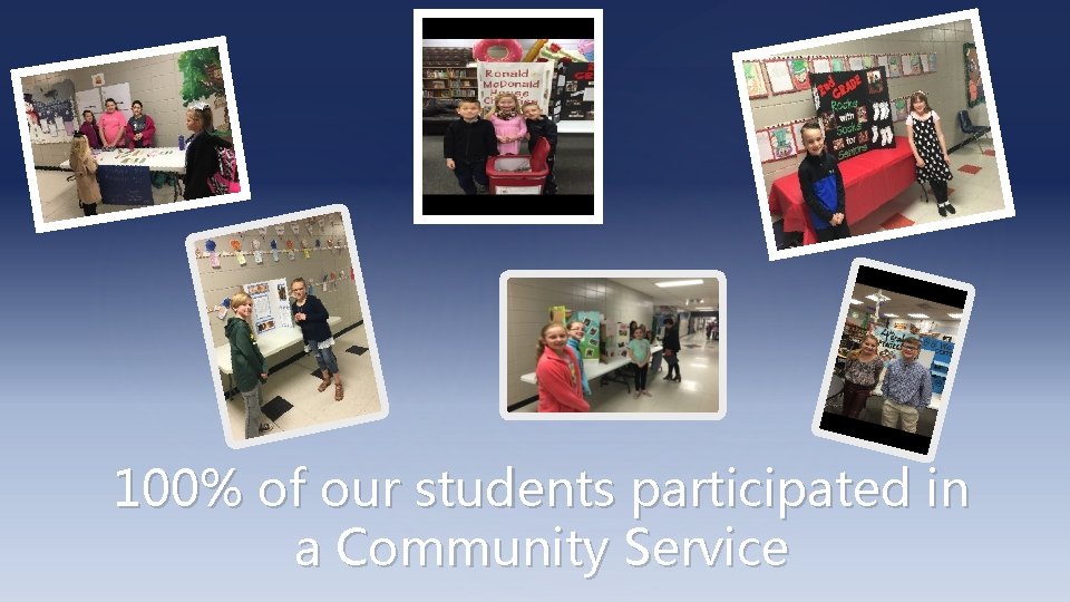 100% of our students participated in a Community Service 