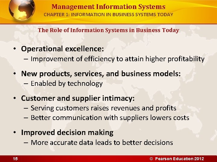 Management Information Systems CHAPTER 1: INFORMATION IN BUSINESS SYSTEMS TODAY The Role of Information