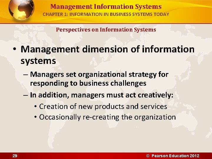 Management Information Systems CHAPTER 1: INFORMATION IN BUSINESS SYSTEMS TODAY Perspectives on Information Systems