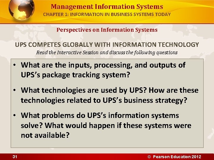 Management Information Systems CHAPTER 1: INFORMATION IN BUSINESS SYSTEMS TODAY Perspectives on Information Systems