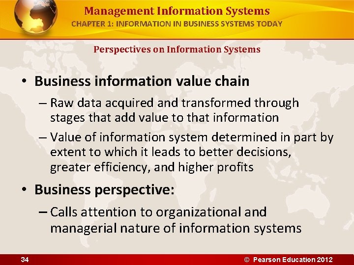 Management Information Systems CHAPTER 1: INFORMATION IN BUSINESS SYSTEMS TODAY Perspectives on Information Systems