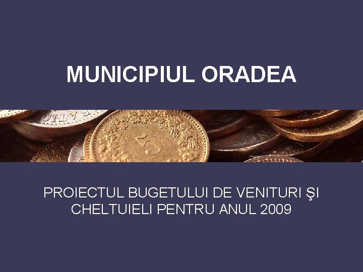 MUNICIPIUL ORADEA PROIECTUL BUGETULUI DE VENITURI ŞI CHELTUIELI PENTRU ANUL 2009 