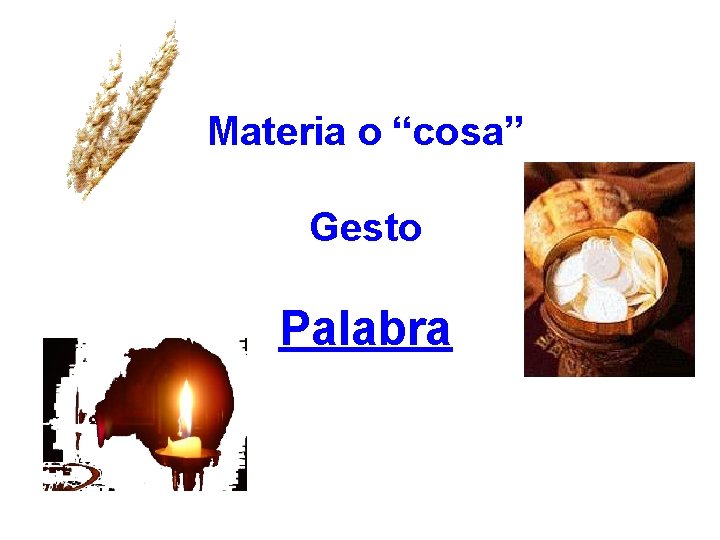 Materia o “cosa” Gesto Palabra 