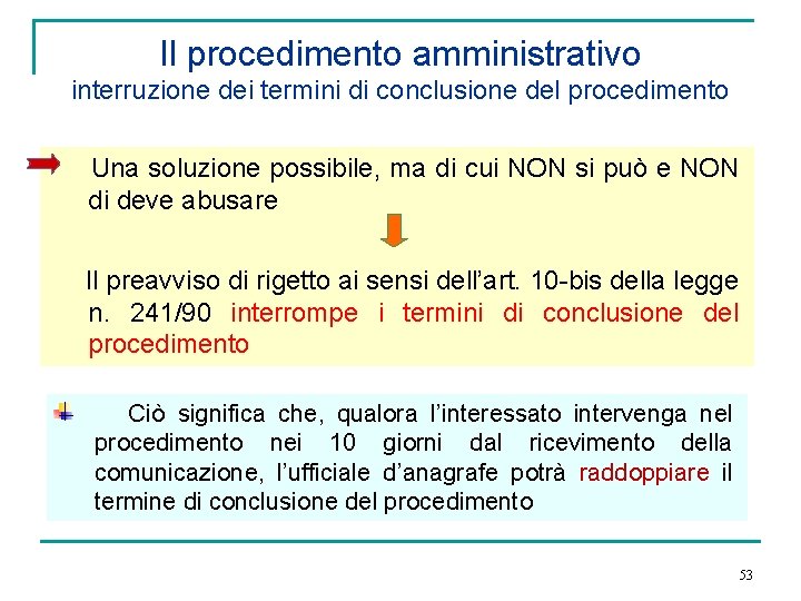 Il procedimento amministrativo interruzione dei termini di conclusione del procedimento Una soluzione possibile, ma