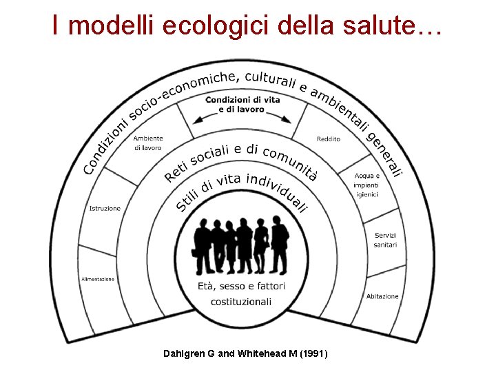 I modelli ecologici della salute… Dahlgren G and Whitehead M (1991) 