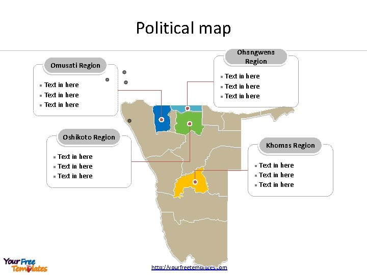 Political map Ohangwena Region Omusati Region Text in here l Text in here l