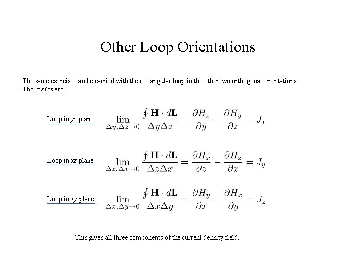 Other Loop Orientations The same exercise can be carried with the rectangular loop in