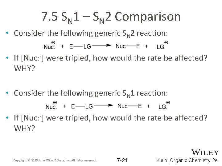 7. 5 SN 1 – SN 2 Comparison • Consider the following generic SN 7. 5 SN 1 – SN 2 Comparison • Consider the following generic SN