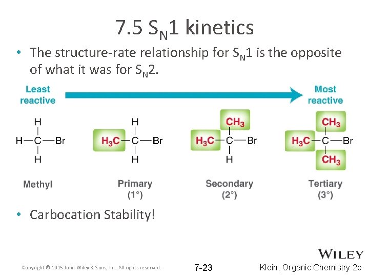 7. 5 SN 1 kinetics • The structure-rate relationship for SN 1 is the 7. 5 SN 1 kinetics • The structure-rate relationship for SN 1 is the