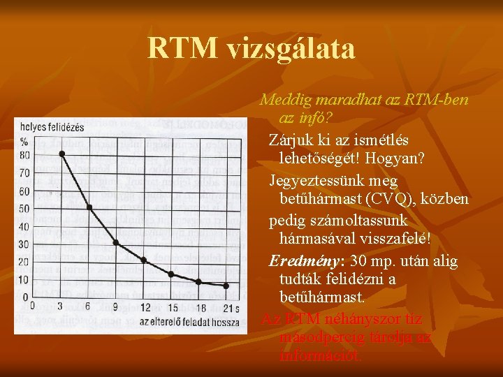 RTM vizsgálata Meddig maradhat az RTM-ben az infó? Zárjuk ki az ismétlés lehetőségét! Hogyan?