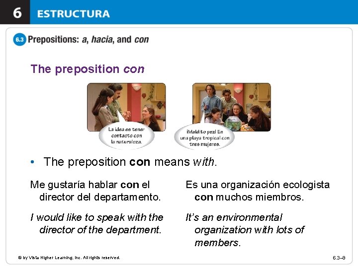 The preposition con • The preposition con means with. Me gustaría hablar con el