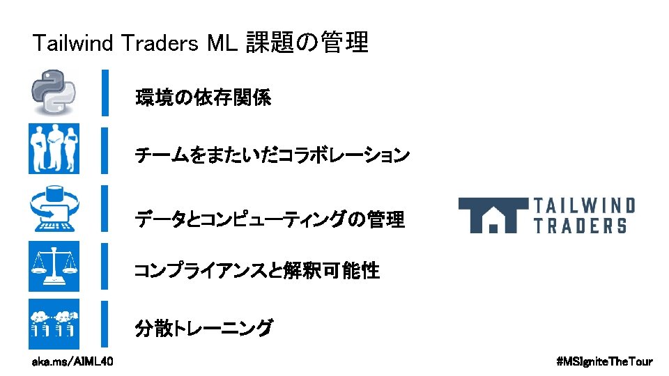 Tailwind Traders ML 課題の管理 