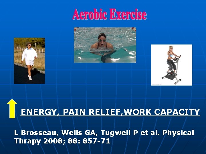 ENERGY, PAIN RELIEF, WORK CAPACITY L Brosseau, Wells GA, Tugwell P et al. Physical