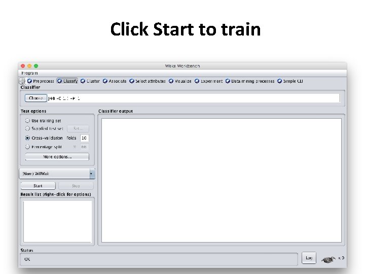 Click Start to train 