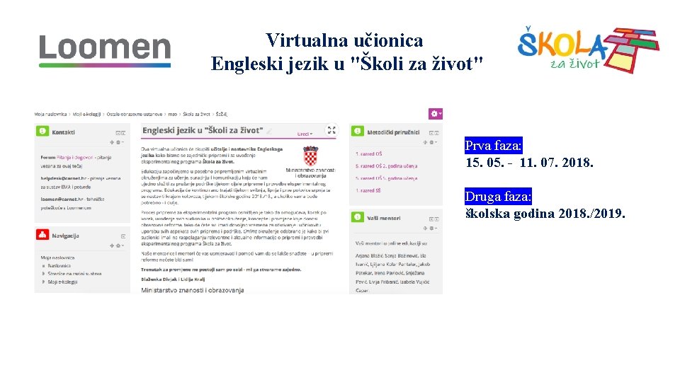 Virtualna učionica Engleski jezik u "Školi za život" Prva faza: 15. 05. - 11.