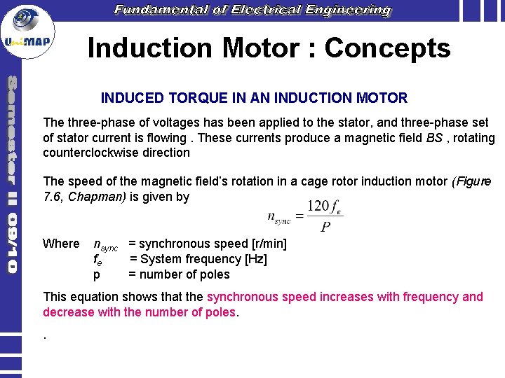 Induction Motor : Concepts INDUCED TORQUE IN AN INDUCTION MOTOR The three-phase of voltages