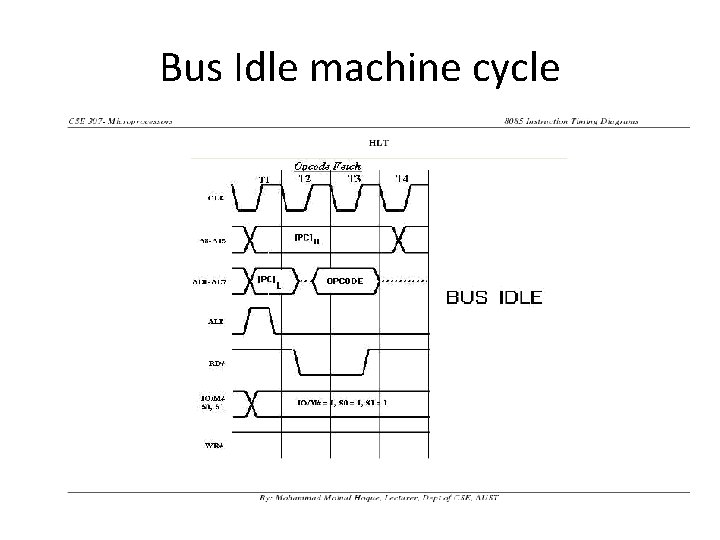 Bus Idle machine cycle 