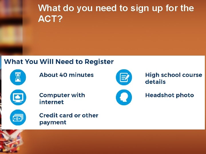 What do you need to sign up for the ACT? 