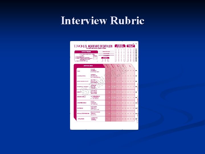 Interview Rubric 
