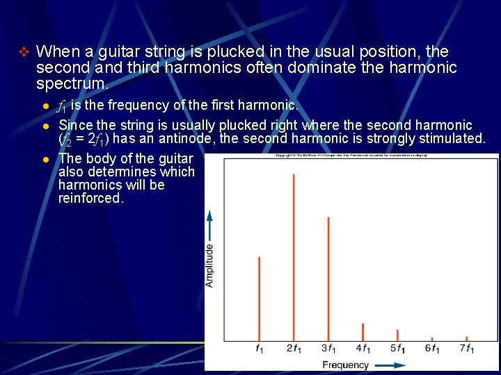 v When a guitar string is plucked in the usual position, the second and