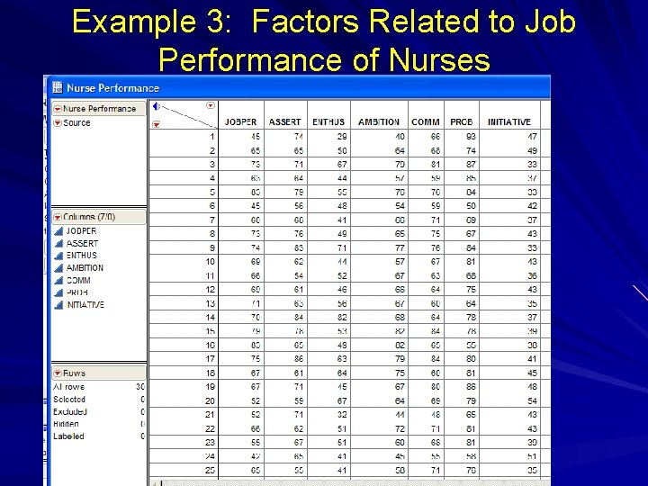 Example 3: Factors Related to Job Performance of Nurses 