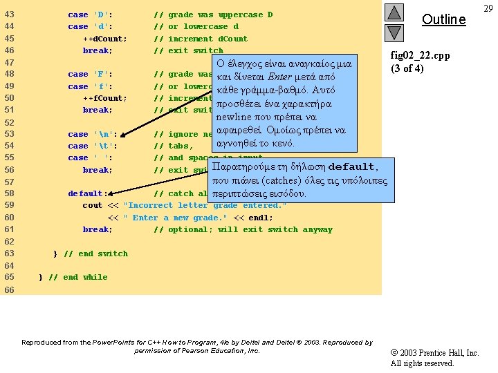 43 44 45 46 case 'D': case 'd': ++d. Count; break; // // grade