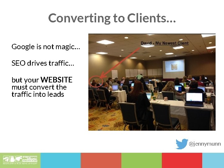 Converting to Clients… Google is not magic… SEO drives traffic… but your WEBSITE must
