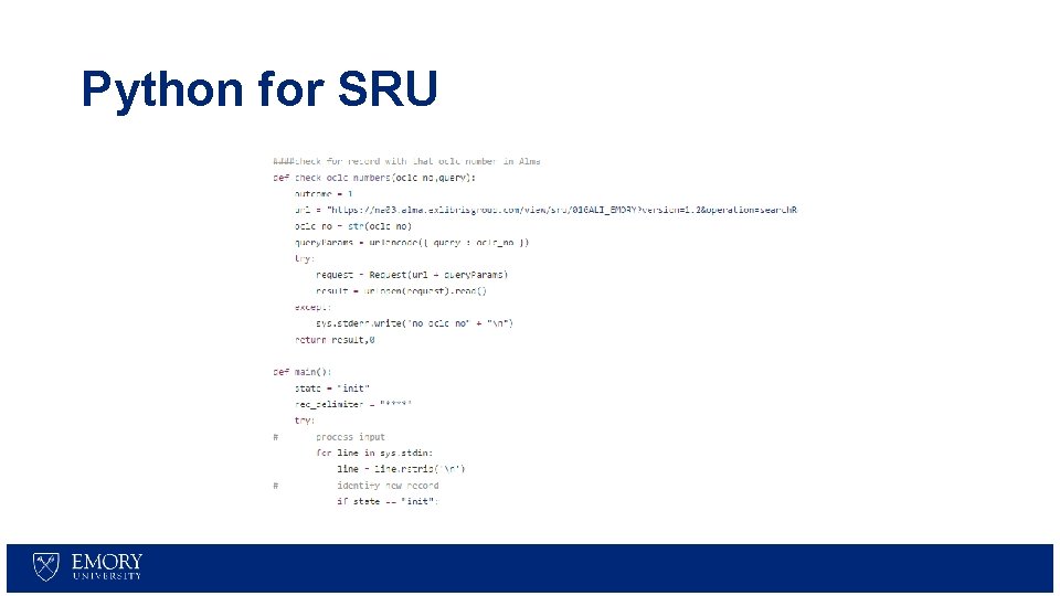Python for SRU 