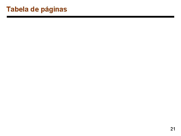 Tabela de páginas 21 