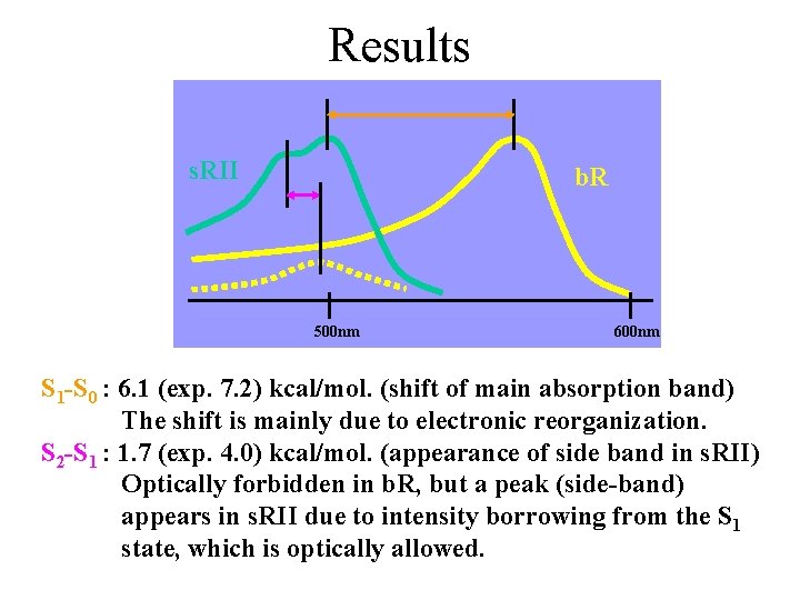 Results s. RII b. R 500 nm 600 nm S 1 -S 0 :