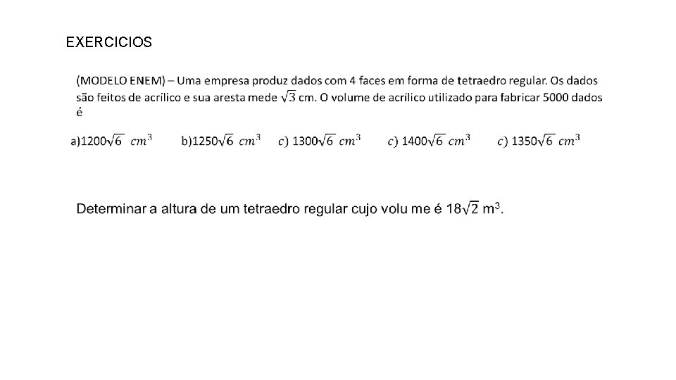 EXERCICIOS EXERCICIOS