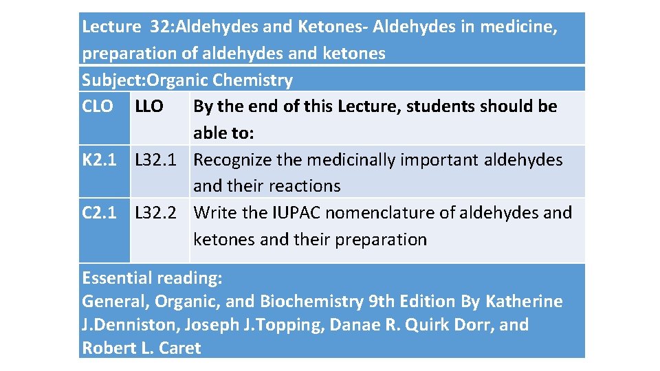 Lecture 32: Aldehydes and Ketones- Aldehydes in medicine, preparation of aldehydes and ketones Subject: