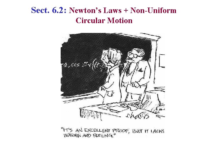 Sect. 6. 2: Newton’s Laws + Non-Uniform Circular Motion 